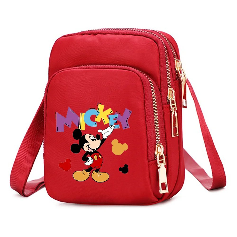 Mickey Minnie Mouse Women Shoulder Bags Cell Phone Purse Crossbody Shoulder Strap Handbag Female Girls Bags Teenagers Bag Gift