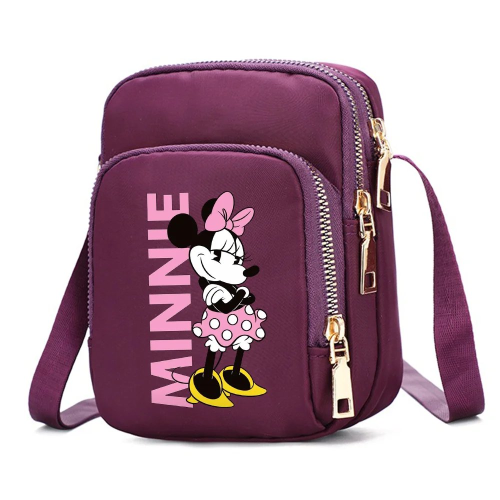 Mickey Minnie Mouse Women Shoulder Bags Cell Phone Purse Crossbody Shoulder Strap Handbag Female Girls Bags Teenagers Bag Gift