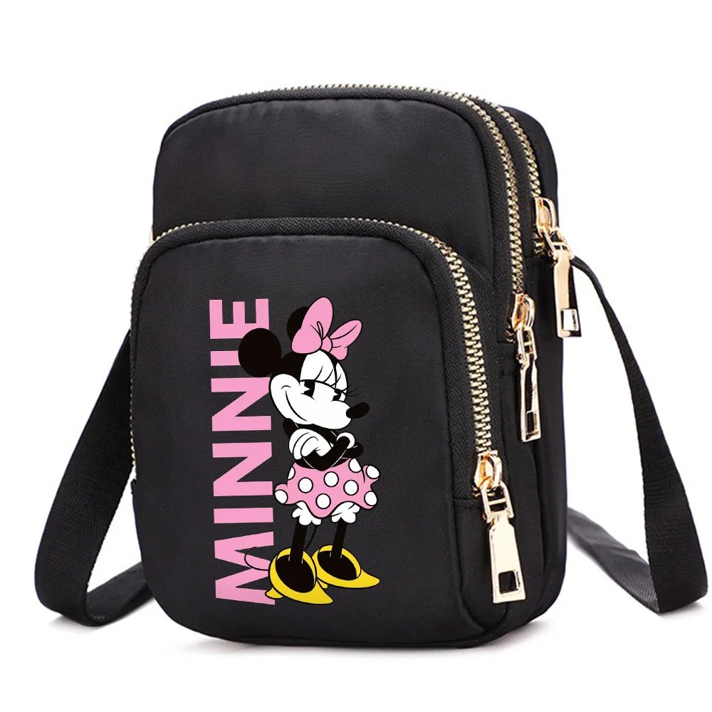 Mickey Minnie Mouse Women Shoulder Bags Cell Phone Purse Crossbody Shoulder Strap Handbag Female Girls Bags Teenagers Bag Gift