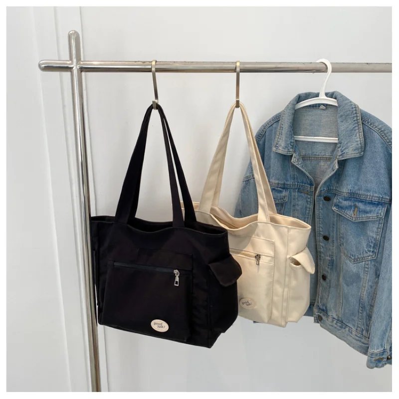 Women's bag fashionable large capacity student bag Oxford canvas handbag Mom casual shopping bag armpit bag multifunctional bag