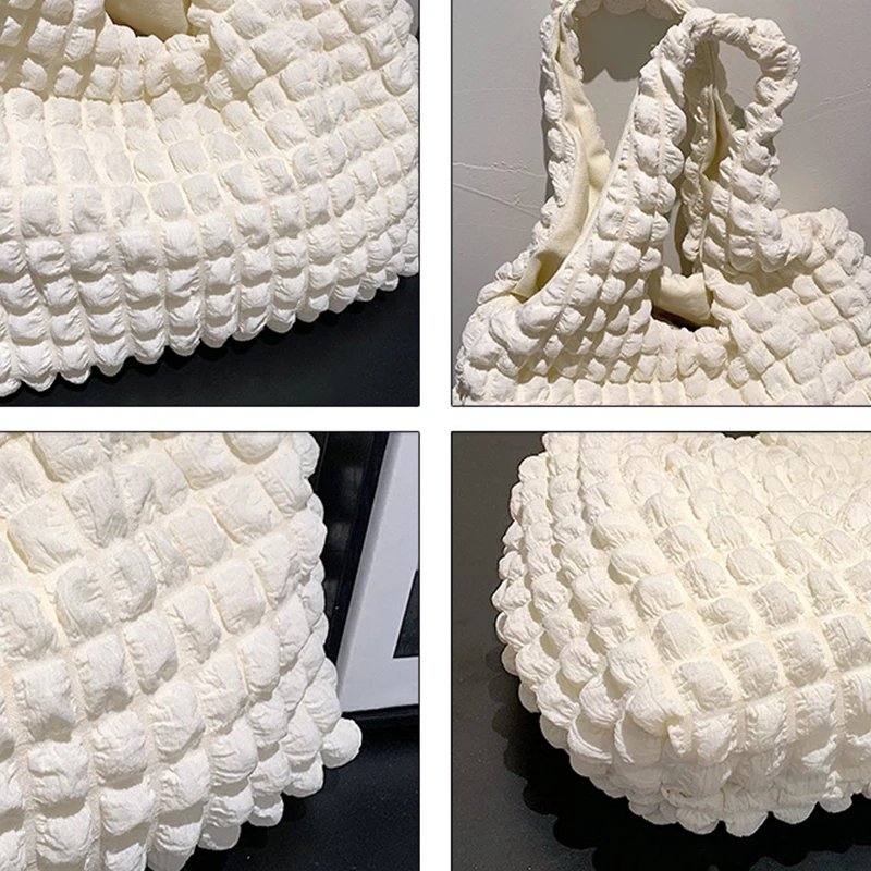 Yogodlns Summer Pleated Cloud Bag Female Candy Color Large Capacity Shoulder Bag Handbags Shopping Girls Pouch Tote Bolsas