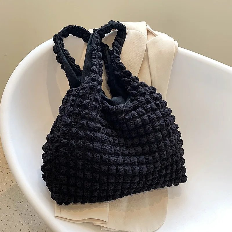 Yogodlns Summer Pleated Cloud Bag Female Candy Color Large Capacity Shoulder Bag Handbags Shopping Girls Pouch Tote Bolsas