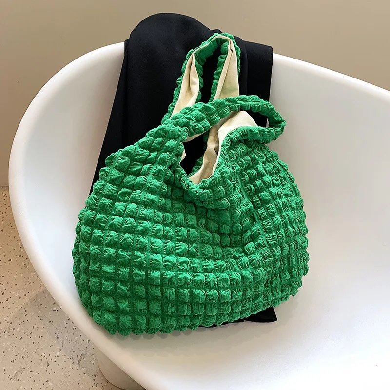 Yogodlns Summer Pleated Cloud Bag Female Candy Color Large Capacity Shoulder Bag Handbags Shopping Girls Pouch Tote Bolsas