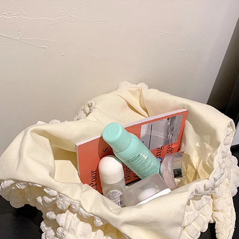 Yogodlns Summer Pleated Cloud Bag Female Candy Color Large Capacity Shoulder Bag Handbags Shopping Girls Pouch Tote Bolsas