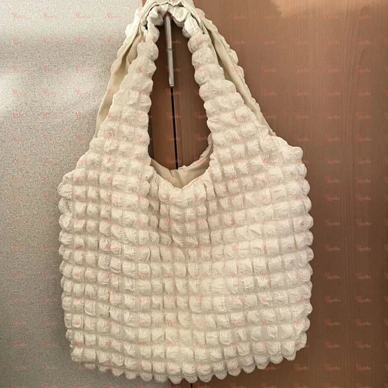 Yogodlns Summer Pleated Cloud Bag Female Candy Color Large Capacity Shoulder Bag Handbags Shopping Girls Pouch Tote Bolsas