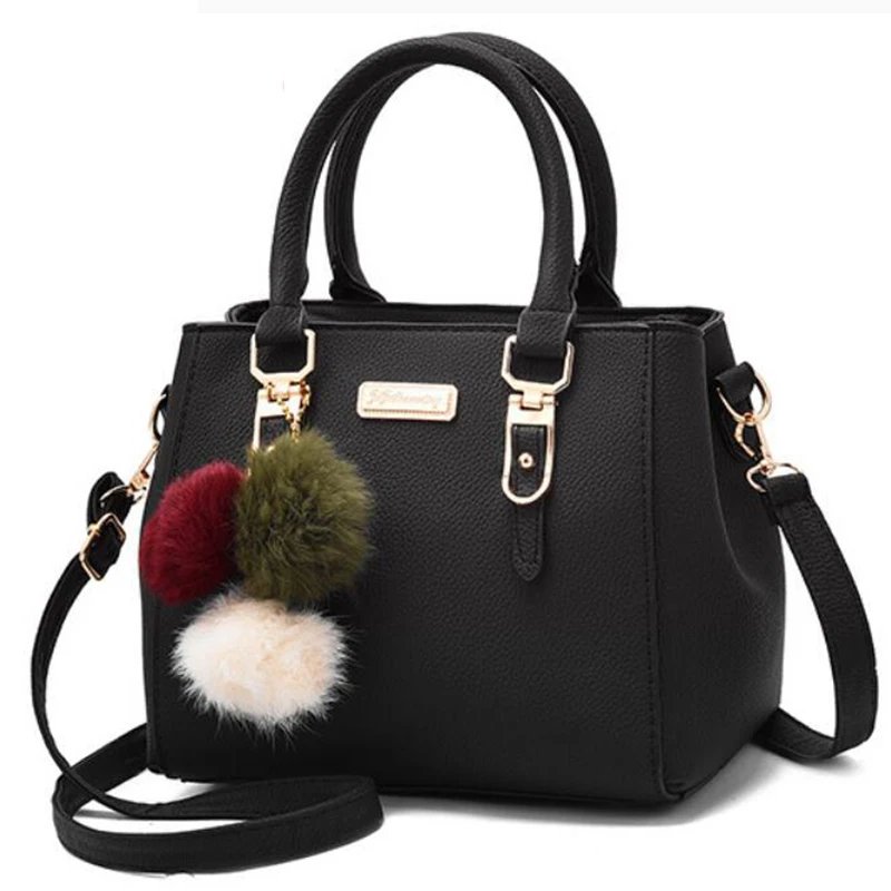 PU Leather Ladies HandBags Women Vintage Purse Plush Tassel Messenger Bags Tote Boston Shoulder Crossbody Bag PU Leather Ladies HandBags Women Vintage Purse Plush Tassel Messenger Bags Tote Boston Shoulder Crossbody Bag