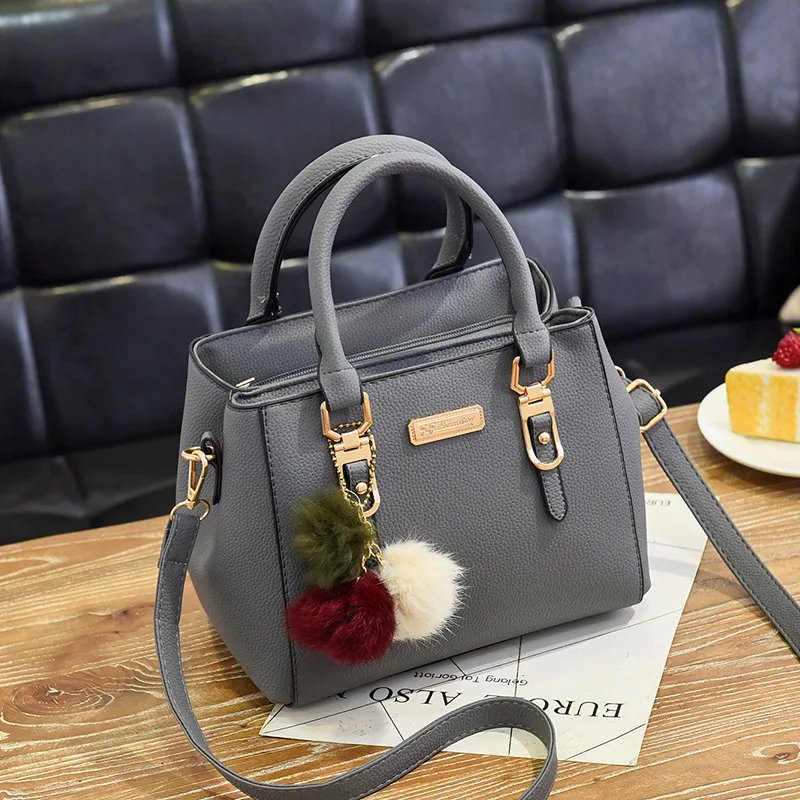 PU Leather Ladies HandBags Women Vintage Purse Plush Tassel Messenger Bags Tote Boston Shoulder Crossbody Bag PU Leather Ladies HandBags Women Vintage Purse Plush Tassel Messenger Bags Tote Boston Shoulder Crossbody Bag