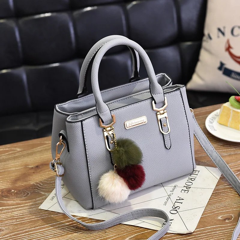PU Leather Ladies HandBags Women Vintage Purse Plush Tassel Messenger Bags Tote Boston Shoulder Crossbody Bag PU Leather Ladies HandBags Women Vintage Purse Plush Tassel Messenger Bags Tote Boston Shoulder Crossbody Bag