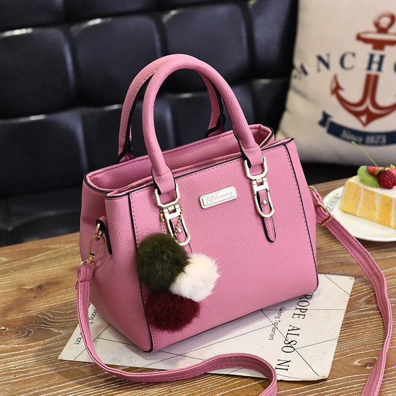 PU Leather Ladies HandBags Women Vintage Purse Plush Tassel Messenger Bags Tote Boston Shoulder Crossbody Bag PU Leather Ladies HandBags Women Vintage Purse Plush Tassel Messenger Bags Tote Boston Shoulder Crossbody Bag