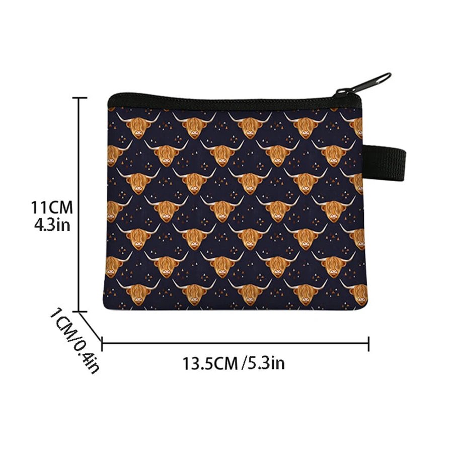 Cowboy Cattle Pattern Coin Purse Cute Purse For Boy And Girls Best Gifts 3D Cartoon Storage Bag For Children Coin Walle