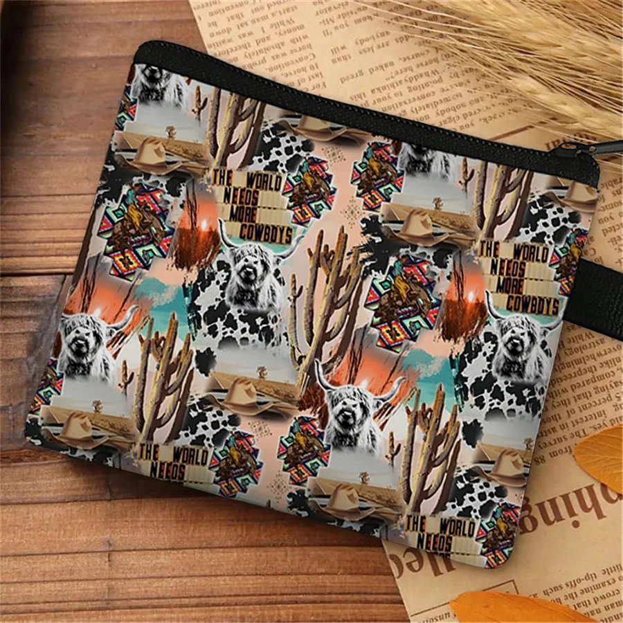 Cowboy Cattle Pattern Coin Purse Cute Purse For Boy And Girls Best Gifts 3D Cartoon Storage Bag For Children Coin Walle