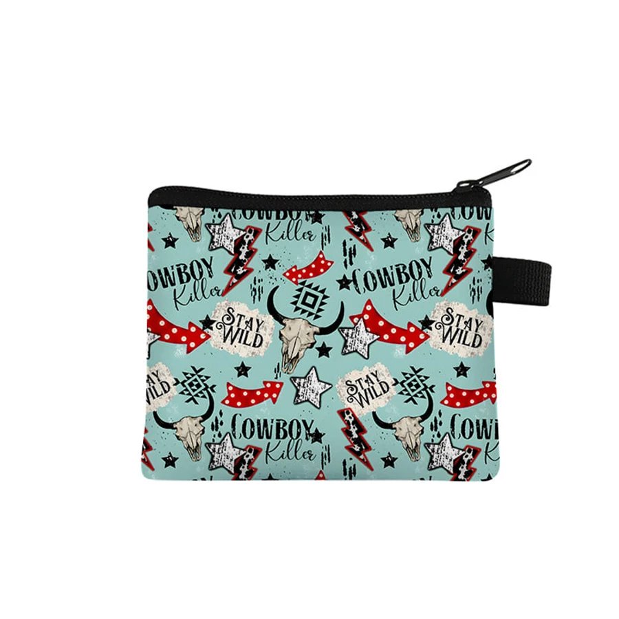 Cowboy Cattle Pattern Coin Purse Cute Purse For Boy And Girls Best Gifts 3D Cartoon Storage Bag For Children Coin Walle