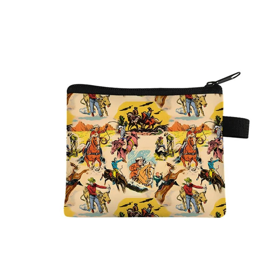 Cowboy Cattle Pattern Coin Purse Cute Purse For Boy And Girls Best Gifts 3D Cartoon Storage Bag For Children Coin Walle
