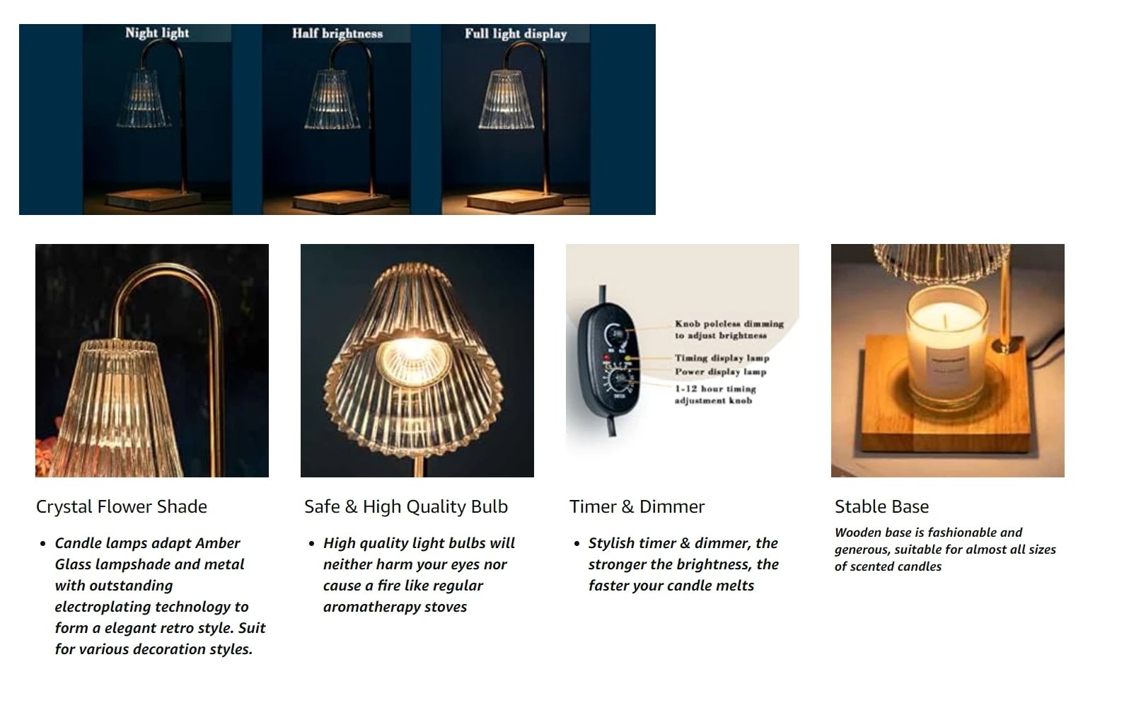 Candle Warmer Lamp, Candle Lamp Warmer With Timer Dimmer, House Warming Gifts New Home Decor Aesthetic, Gifts For Women For Hous