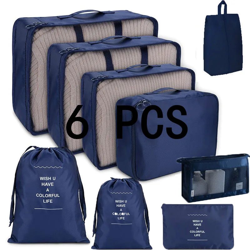 Oversize 6-piece travel kit clothes shoes trimmer travel kit cubic suitcase trimmer household storage Oversize 6-piece travel kit clothes shoes trimmer travel kit cubic suitcase trimmer household storage