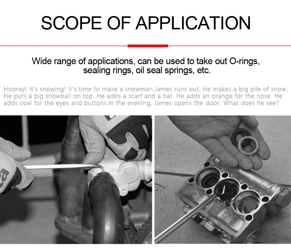 4pcs/set Heat-resistant Antislip Hook Pick Set Car Oil Seal Screwdriver Gasket Puller Oil Seal Removal Hook Tool Car Repair Tool