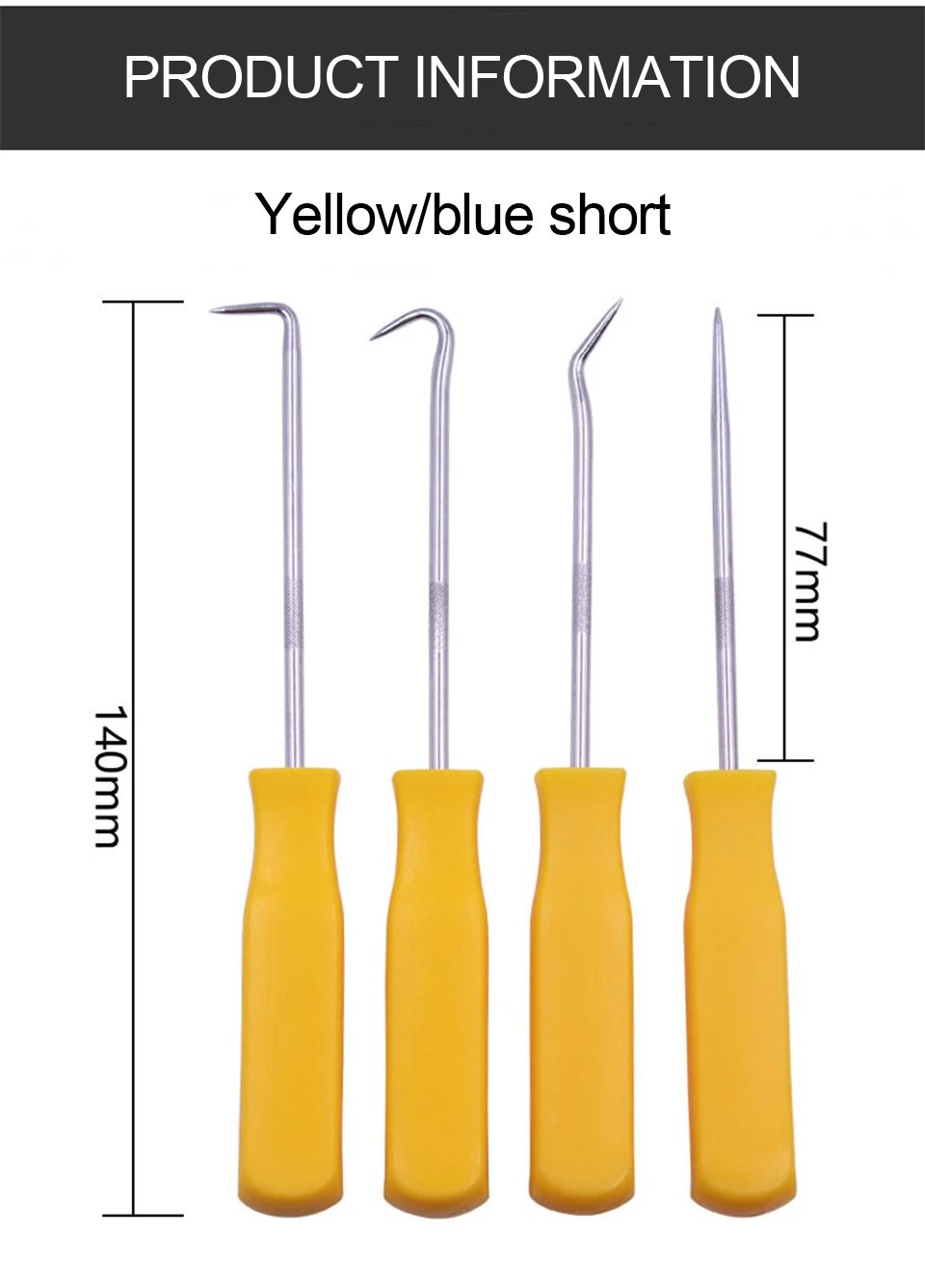 4pcs/set Heat-resistant Antislip Hook Pick Set Car Oil Seal Screwdriver Gasket Puller Oil Seal Removal Hook Tool Car Repair Tool