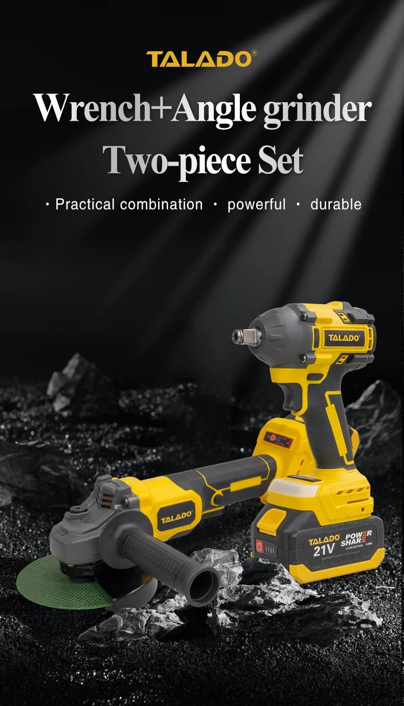 20V Cordless Drill Combo Kit Drill Driver and Angle Grinder 2.0Ah Batteries and Fast Charger 2 in 1 Power Tool Set