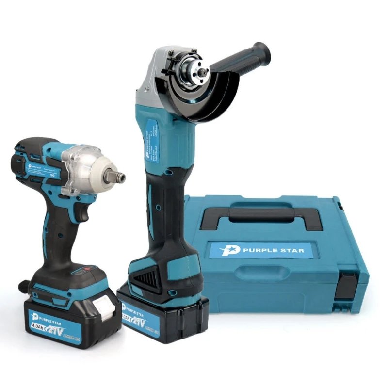 Brushless Power Tools 125mm Angle Grinder Cordless Electric Wrench Combo Kit with 2 Batteries For Makita Tools Brushless Power Tools 125mm Angle Grinder Cordless Electric Wrench Combo Kit with 2 Batteries For Makita Tools