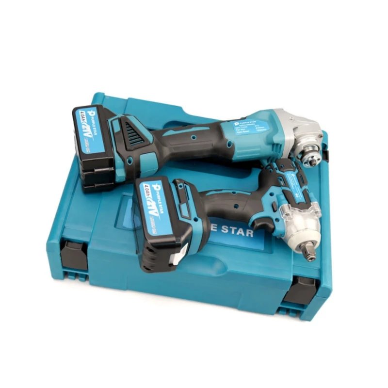 Brushless Power Tools 125mm Angle Grinder Cordless Electric Wrench Combo Kit with 2 Batteries For Makita Tools Brushless Power Tools 125mm Angle Grinder Cordless Electric Wrench Combo Kit with 2 Batteries For Makita Tools