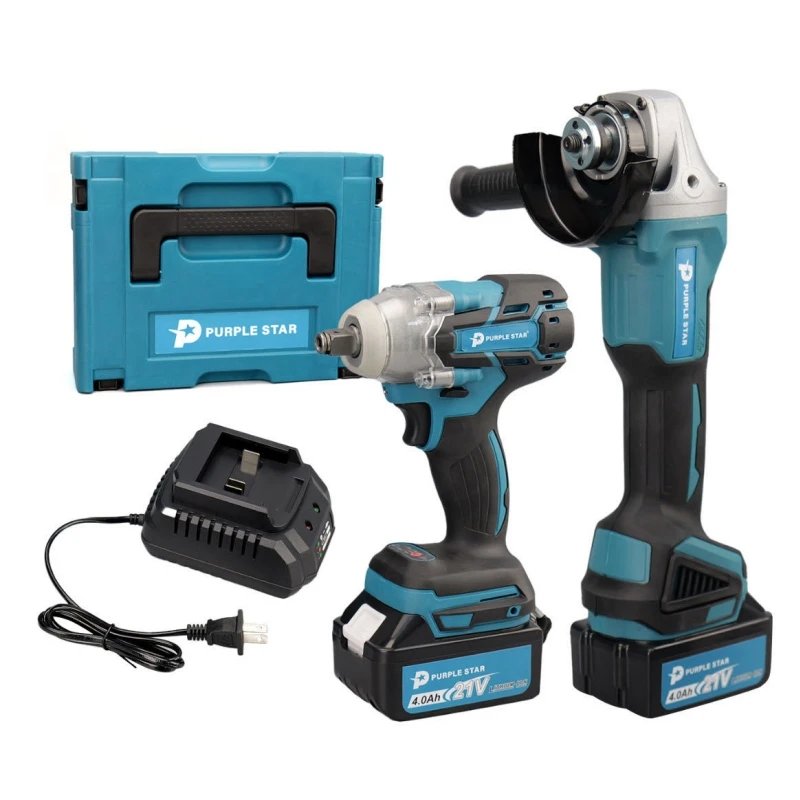 Brushless Power Tools 125mm Angle Grinder Cordless Electric Wrench Combo Kit with 2 Batteries For Makita Tools Brushless Power Tools 125mm Angle Grinder Cordless Electric Wrench Combo Kit with 2 Batteries For Makita Tools