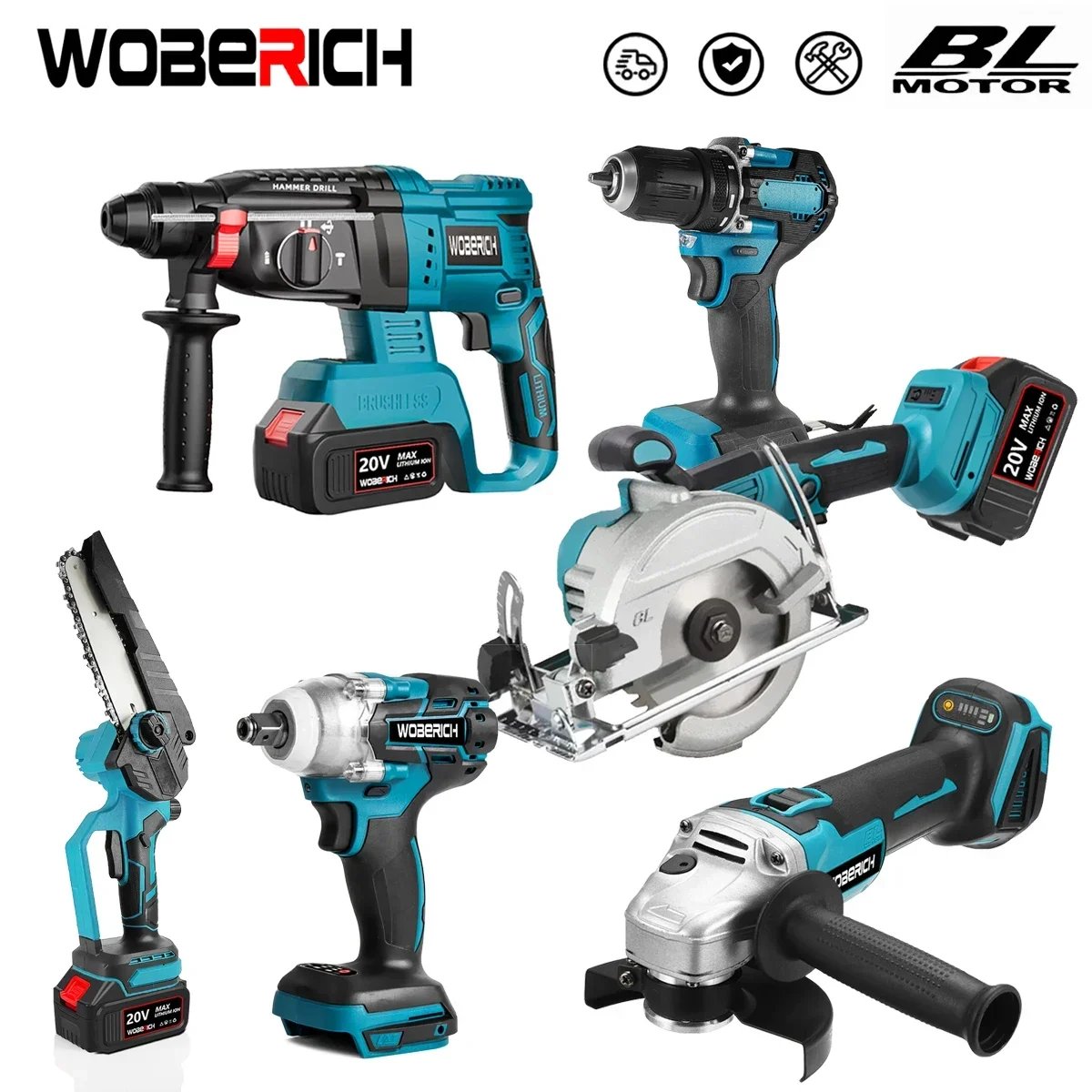 Brushless Chainsaw Electric Cordless Impact Drill Angle Grinder Electric circular saw Combo Kits Power tools For Makita 18V Brushless Chainsaw Electric Cordless Impact Drill Angle Grinder Electric circular saw Combo Kits Power tools For Makita 18V