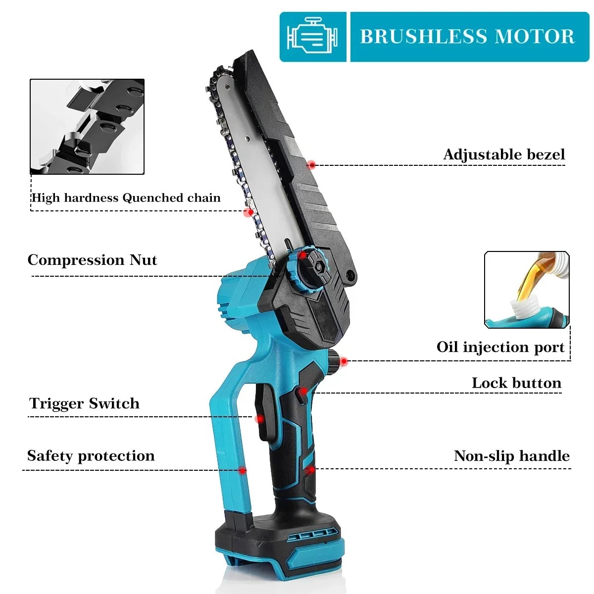 Brushless Chainsaw Electric Cordless Impact Drill Angle Grinder Electric circular saw Combo Kits Power tools For Makita 18V Brushless Chainsaw Electric Cordless Impact Drill Angle Grinder Electric circular saw Combo Kits Power tools For Makita 18V
