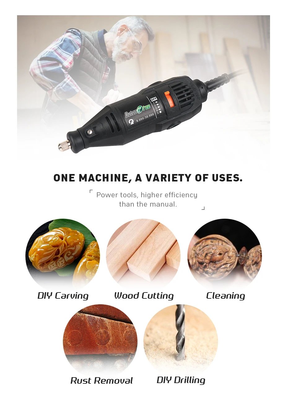 130W Power Tools Electric Mini Drill Die Grinder Engraver Polisher with Rotary Tools Set Kit Variable Speed Dremel Engraving Pen 130W Power Tools Electric Mini Drill Die Grinder Engraver Polisher with Rotary Tools Set Kit Variable Speed Dremel Engraving Pen
