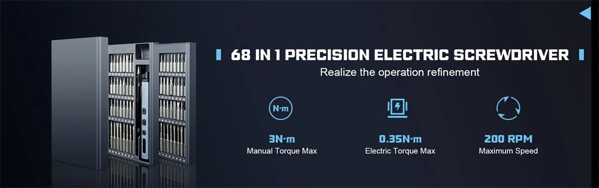 68 in 1 Electric Screwdriver Set 5 Torque Settings Precision Power Tool Magnetic Screw Driver Bits for iPhone Glasses Watch PC 68 in 1 Electric Screwdriver Set 5 Torque Settings Precision Power Tool Magnetic Screw Driver Bits for iPhone Glasses Watch PC