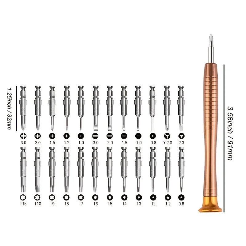 25 In 1 Precision Screwdriver Set, Repair Tool Kit, Small Screwdriver Set, Star/Y-type/Flat-blade/Triangle Screwdrivers For Mo