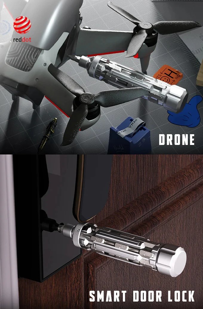 Galacok S1 Boost EDC Screwdriver Set Multi-Function Hand Repair Tool with Torx Phillips Magnetic Bits for Drone Laptop Bicycle