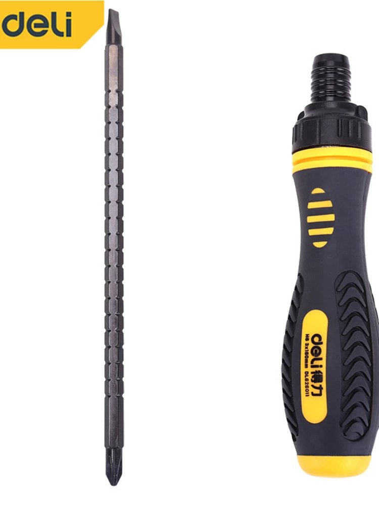 Deli Ratche Phillips Slotted Dual Purpose Scalable Ratchet Screwdrivers CR-V Magnetic Screw Driver Repair Manual Tool Deli Ratche Phillips Slotted Dual Purpose Scalable Ratchet Screwdrivers CR-V Magnetic Screw Driver Repair Manual Tool