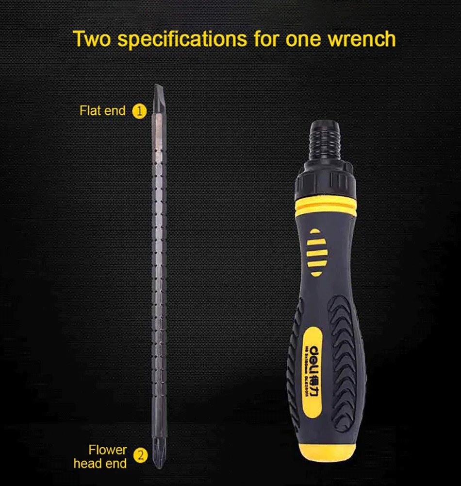 Deli Ratche Phillips Slotted Dual Purpose Scalable Ratchet Screwdrivers CR-V Magnetic Screw Driver Repair Manual Tool Deli Ratche Phillips Slotted Dual Purpose Scalable Ratchet Screwdrivers CR-V Magnetic Screw Driver Repair Manual Tool