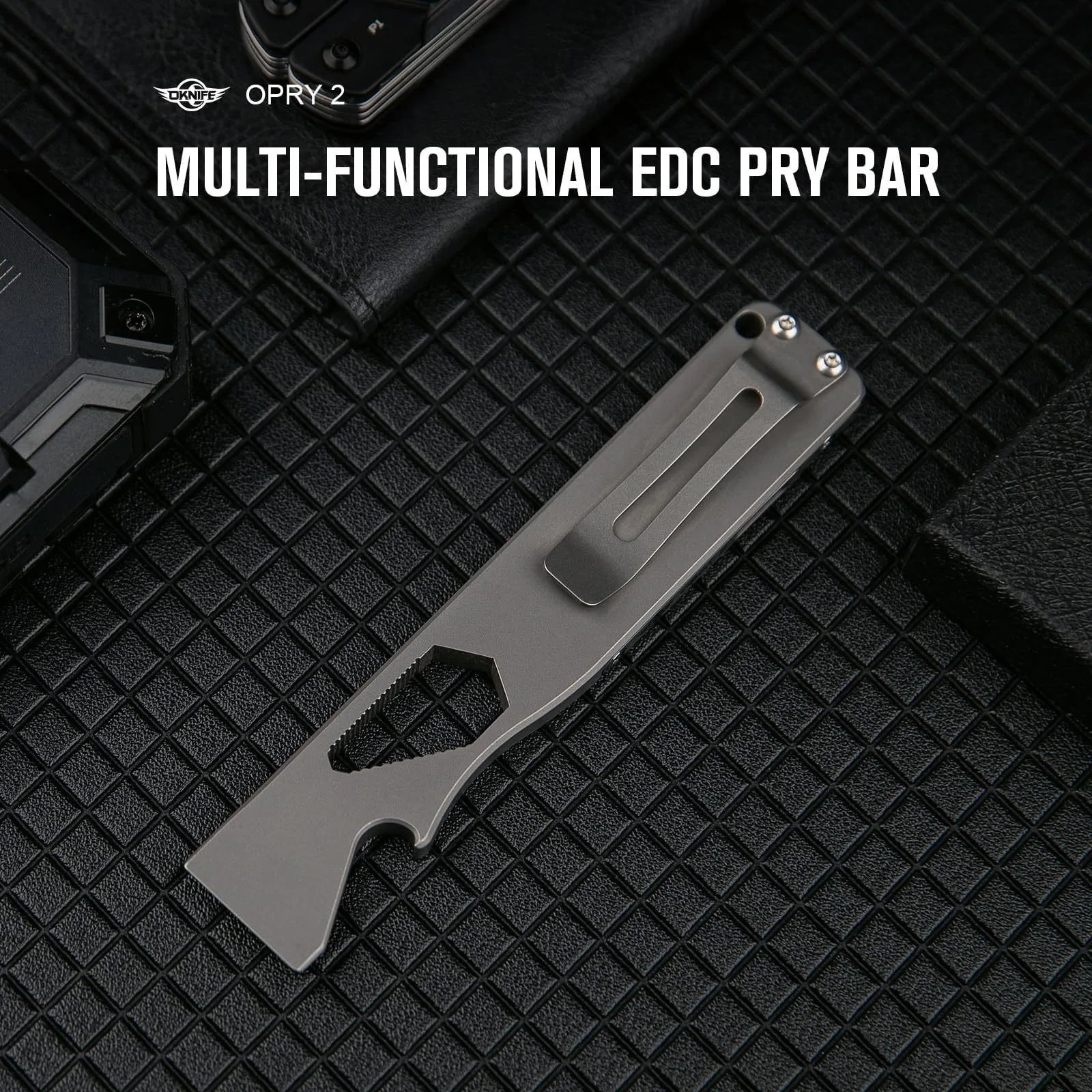 OKNIFE Opry 2 Titanium EDC Multi-Tool – Pry Bar w/Clip, Screwdriver & Bottle Opener for Camping, Riding & Maintenance OKNIFE Opry 2 Titanium EDC Multi-Tool - Pry Bar w/Clip, Screwdriver & Bottle Opener for Camping, Riding & Maintenance