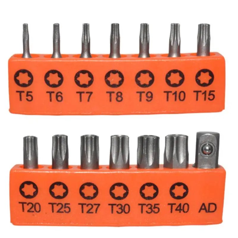 14pcs 25mm Torx Bit Set Tamper Proof Security Torq Hex Star Spanner Tri Wing Screwdriver T5-T40 Electric Screw Driver 14pcs 25mm Torx Bit Set Tamper Proof Security Torq Hex Star Spanner Tri Wing Screwdriver T5-T40 Electric Screw Driver