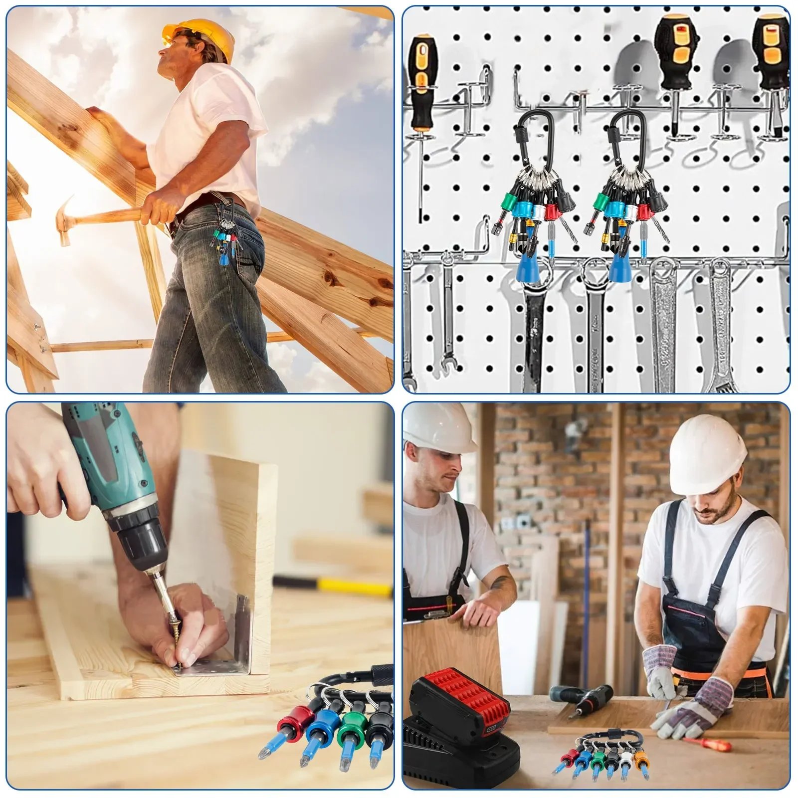 23Pcs 1/4 Inch Hex Shank Screwdriver Bit Holder Aluminum Alloy Bit Holder Keychain with Carabiner Bit Holder Extension Bar 23Pcs 1/4 Inch Hex Shank Screwdriver Bit Holder Aluminum Alloy Bit Holder Keychain with Carabiner Bit Holder Extension Bar