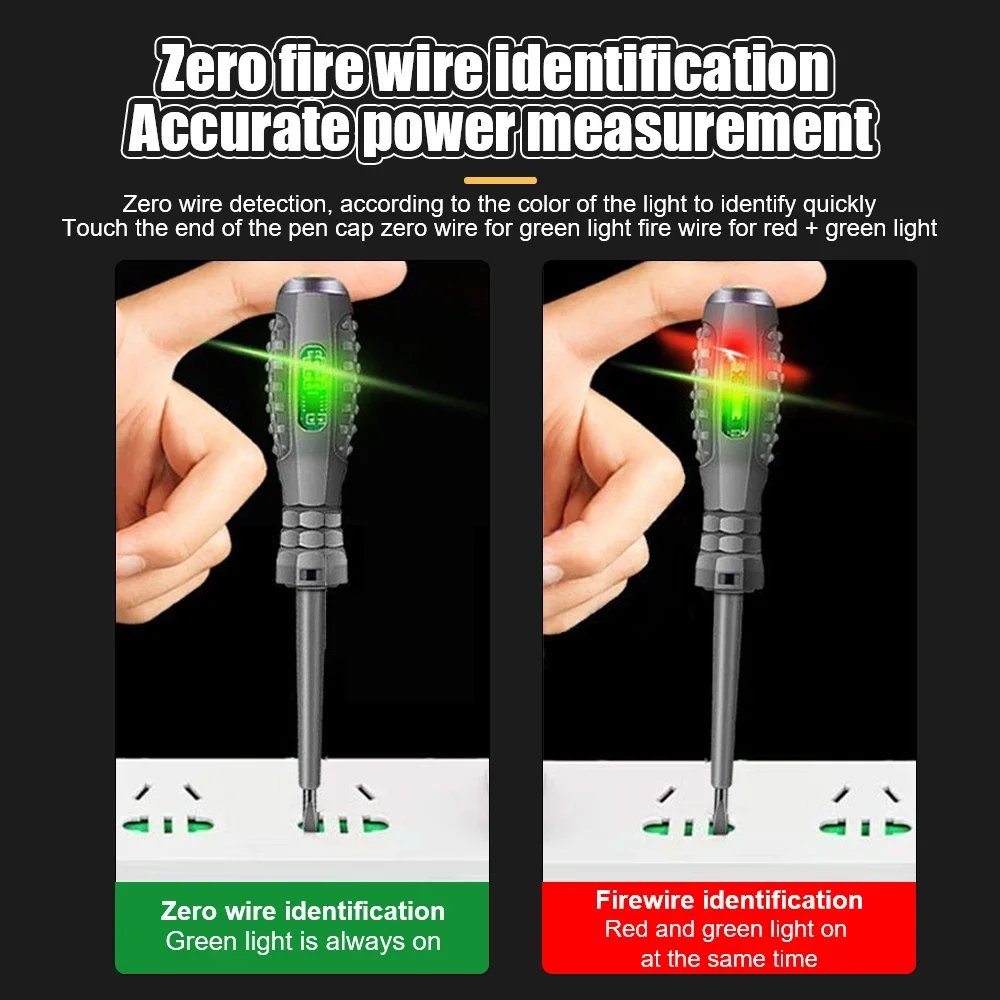2pcs Word/Cross electrician screwdriver 12-220V Voltage Tester Pen AC/DC Induction Insulated Electricians Screwdriver Hand Tools