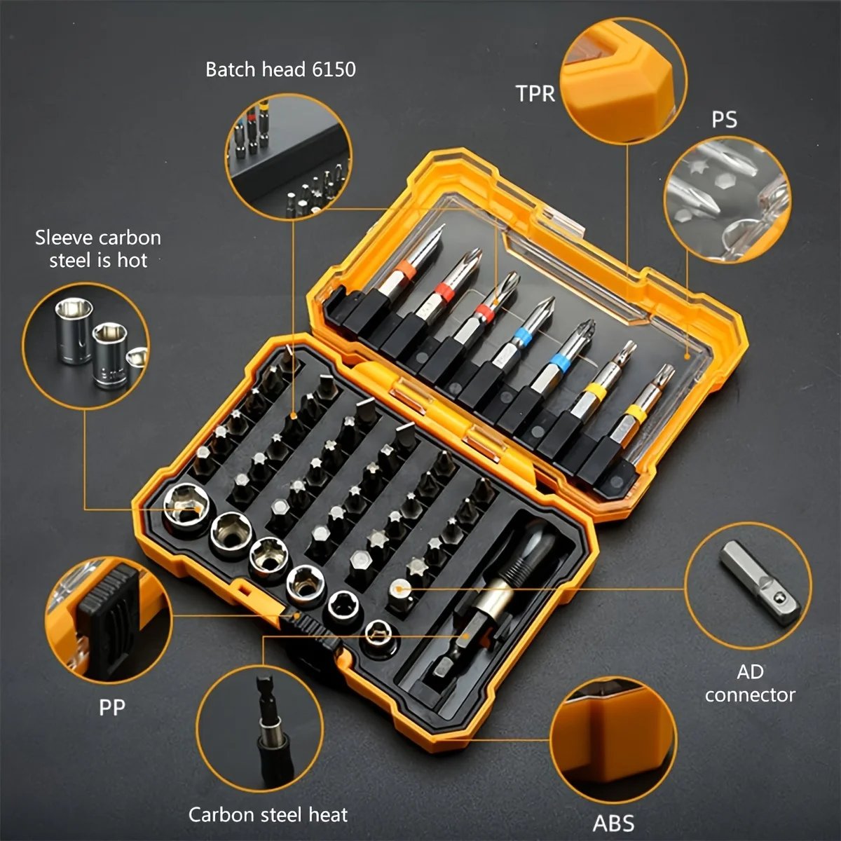 50pcs Screwdriver Bit Set Magnetic Hex Torx Bits With torage Case Electric Screwdriver Socket Adapter For Home Repair Tool