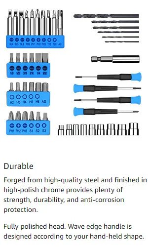 DEKO Drill Set: Tool Set with 8V Blue Cordless Drill, Home Tool Kit with Drill, Hand Tool Kits for Women 126 Piece