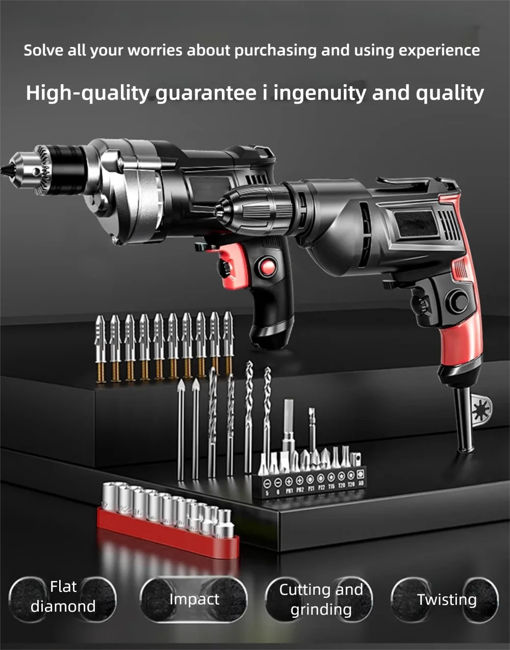 220V 50Hz Impact Drill 0-3000 R/min High Rotation Speed Corded Electric Drill Tool Max 13mm Chuck Controllable Speed 780W