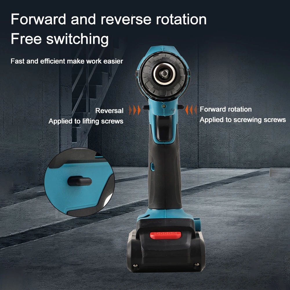 21V Cordless Impact Drill Sets 59pcs Electric Screwdriver Electric Hammer Drill Mini Wireless Hand Drill Lithium Battery Power