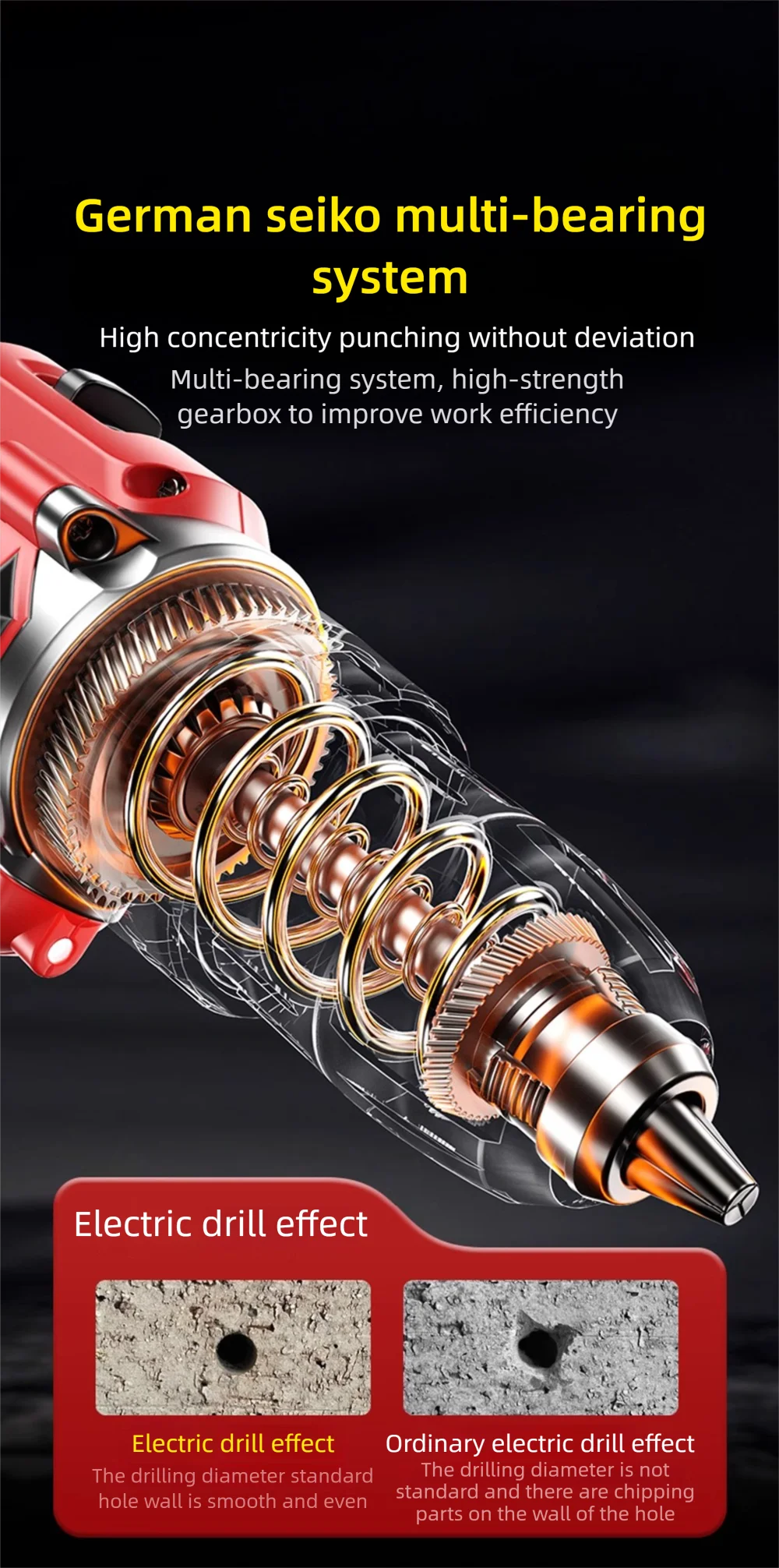 Multi functional 21V Electric Drill Handheld Dual Speed Impact Lithium Drill Cordless Screwdriver Small Electric Power Tools