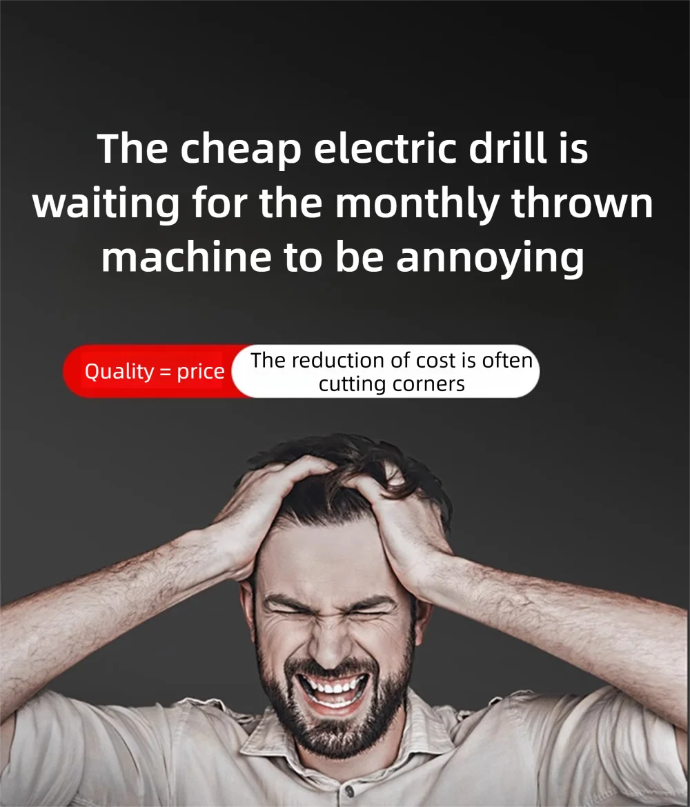 Multi functional 21V Electric Drill Handheld Dual Speed Impact Lithium Drill Cordless Screwdriver Small Electric Power Tools