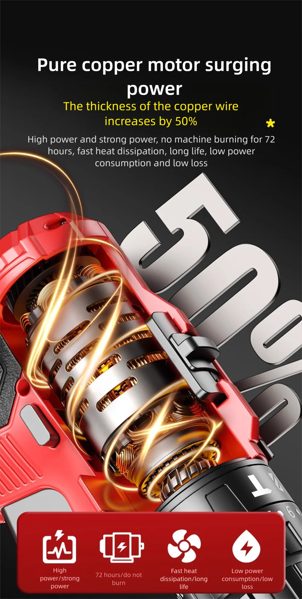 Multi functional 21V Electric Drill Handheld Dual Speed Impact Lithium Drill Cordless Screwdriver Small Electric Power Tools