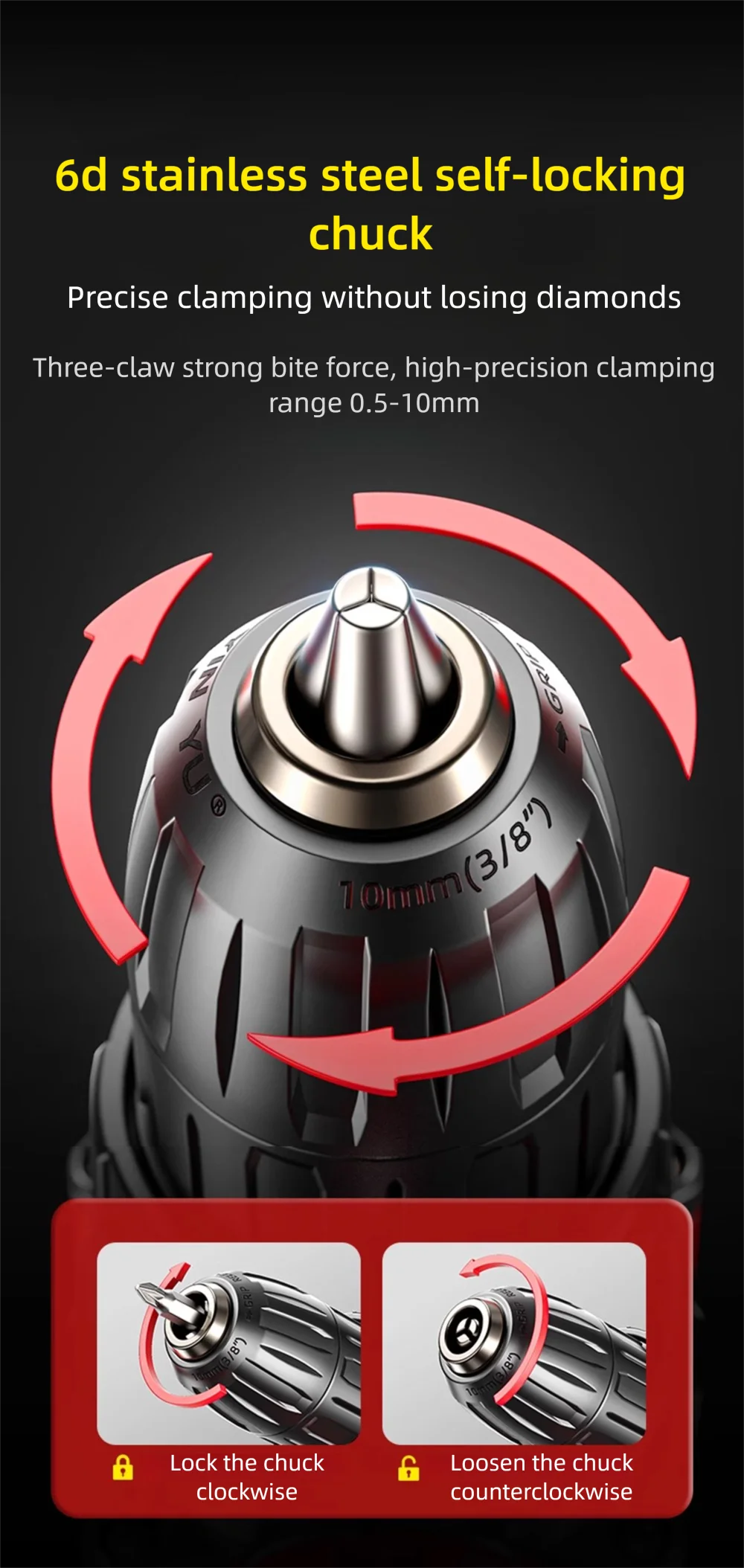 Multi functional 21V Electric Drill Handheld Dual Speed Impact Lithium Drill Cordless Screwdriver Small Electric Power Tools