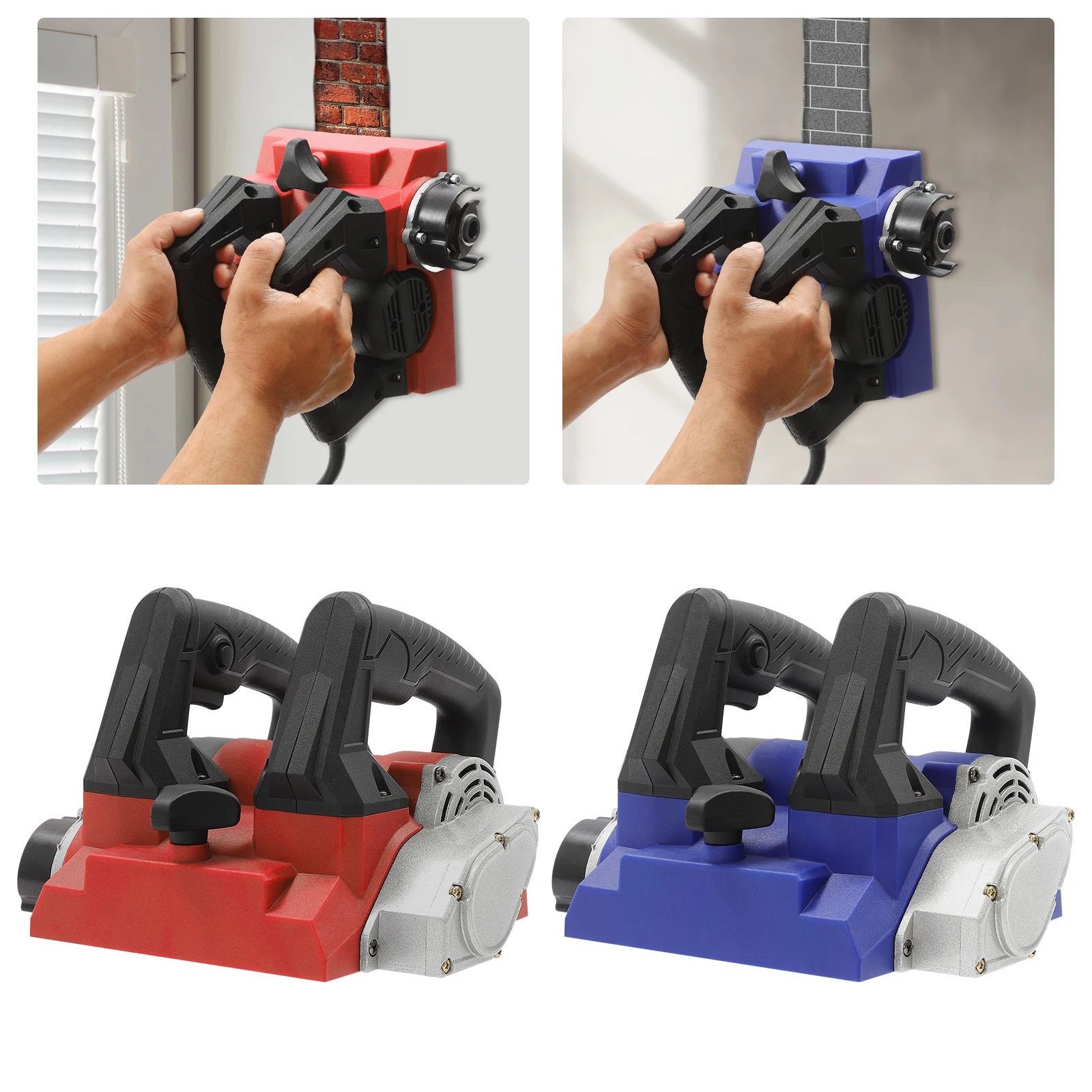 1300W Power Hand Planer Portable Roller Planer with Cable Electric Wall Planer Adjustable Depth Corrosion Resistant