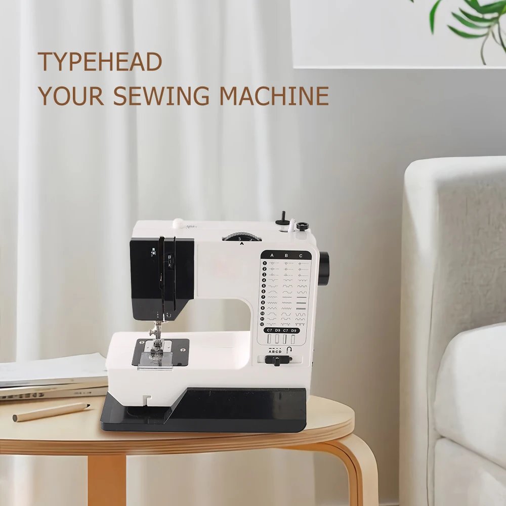 Portable Sewing Machine for BeginnersSmall Home Electric Repair Kit with 12 Stitch Presser Foot Pedal White