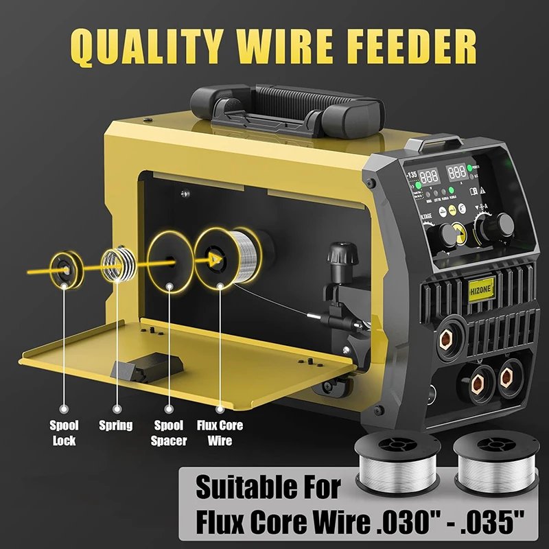 HIZONE Mig Welding Machine Intelligent Collaborative Regulation 3 in 1 Inverter Welding Machine 110V Portable Welding Equipment