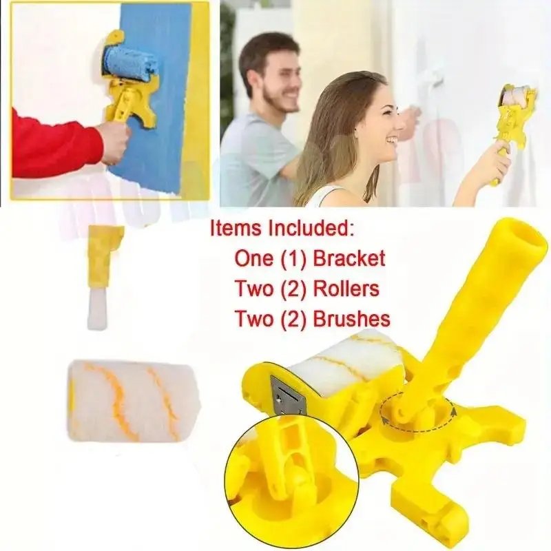 Multi-functional Latex Color Separation and Edge Smoothing Paint Brush Tool Roller for Wall Painting and Coating