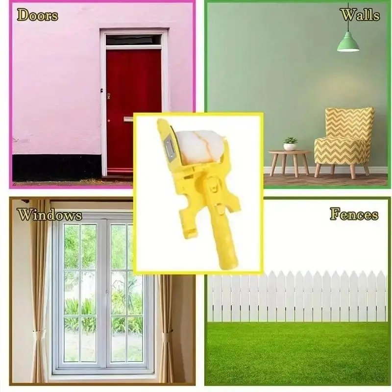 Multi-functional Latex Color Separation and Edge Smoothing Paint Brush Tool Roller for Wall Painting and Coating